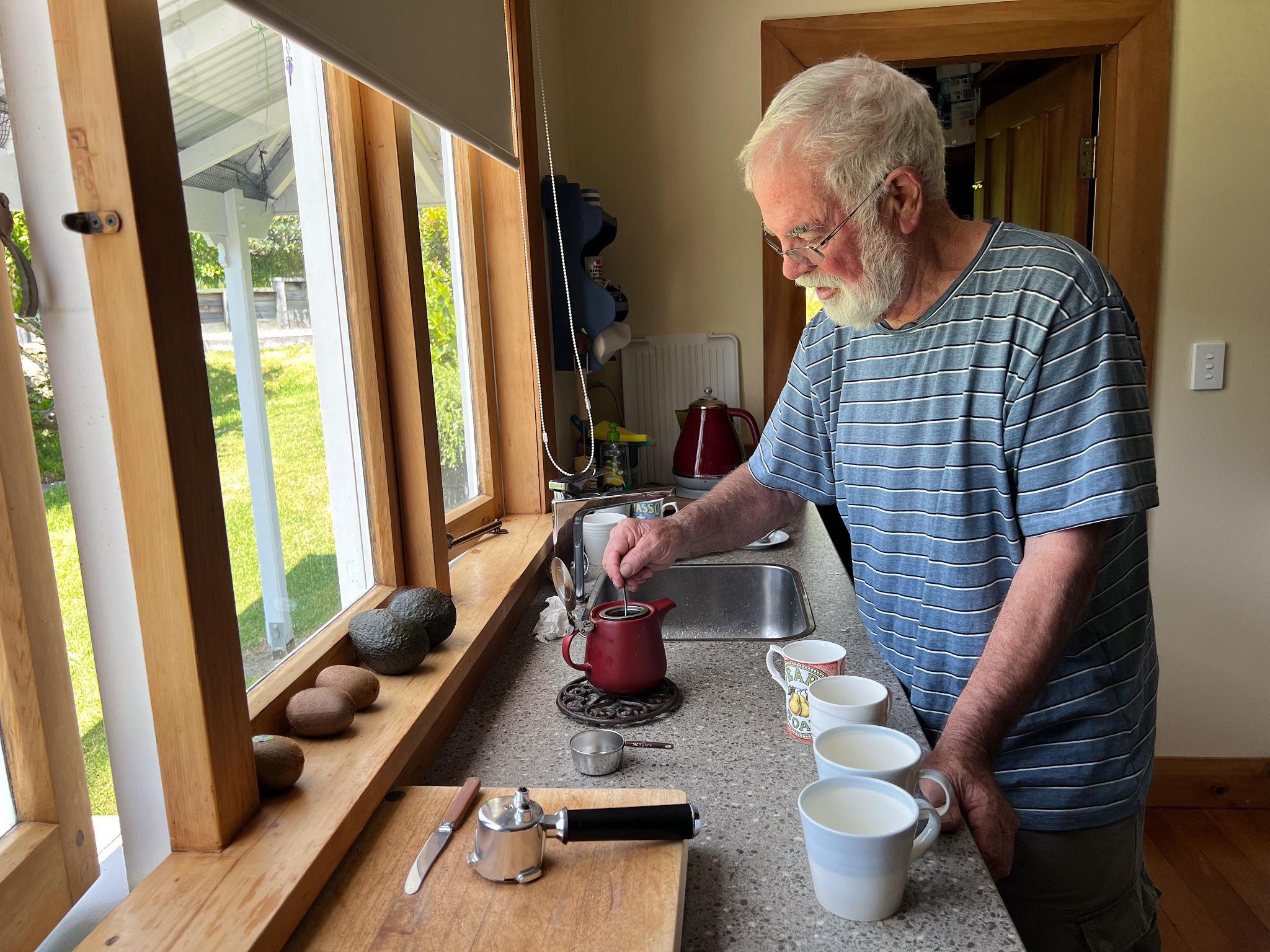 Making tea for friends